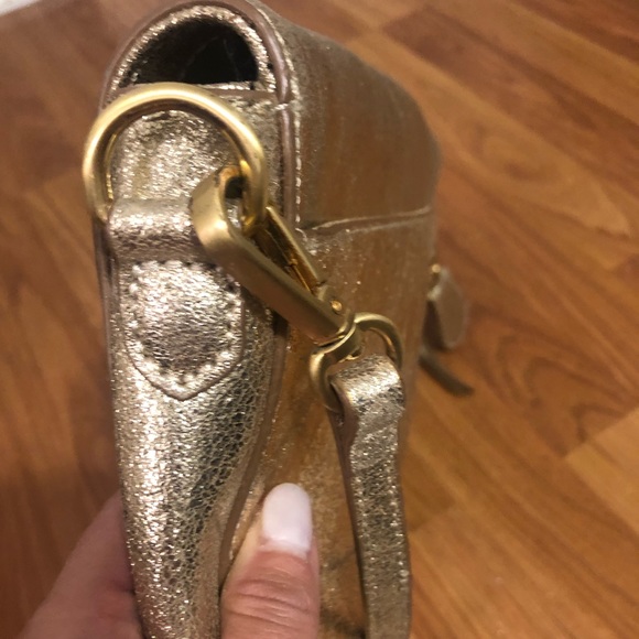 Tahari Gold Leather Crossbody - Picture 7 of 8